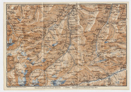 1922 Original Antique Map Of Valser Valley Vals Safiertal Alps Switzerland - £16.80 GBP