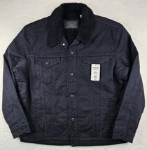 Levis Gold Mens XL Sherpa Denim Trucker Jacket Black Duvall Heavyweight  - €59,90 EUR