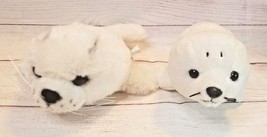 Lot of 2 Cute White Sea Lion Plush Stuffed Animals Toys 9 &amp; 10 inches - $9.85