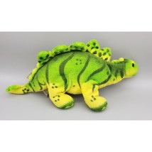 Fiesta Green And Yellow Stegosaurus Dinosaur 10&quot; Long Plush stuffed Toy - £5.45 GBP