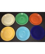 Vintage Fiesta 6 Original Colors Saucers Homer Laughlin HLCo USA RARE HTF - £23.85 GBP