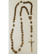 GIANT ROSARY Wood Beads &amp; Crucifix Religious Prayer Group Wall Hanging 6... - £27.69 GBP