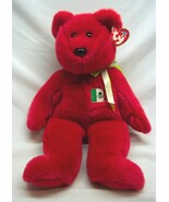 TY Beanie Buddy OSITO THE RED TEDDY BEAR WITH MEXICAN FLAG STUFFED ANIMA... - $27.22 CAD