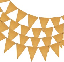 44ft Orange Party Decorations Hanging Glitter Paper Triangle Flag DIY Banner for - £24.01 GBP
