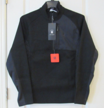 Spyder Active Mid Weight Waffle Knit 1/2 Zip Pullover Black Men&#39;s Sz M NWT - $584.28 MXN