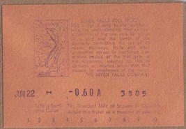 Vintage Seven Falls Toll Ticket Colorado  2 1/2&quot; x 3 1/2&quot; - £1.12 GBP