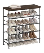 Shoe Rack Organizer 5 Tier For Closet Entryway Free Standing Metal Stora... - £60.89 GBP