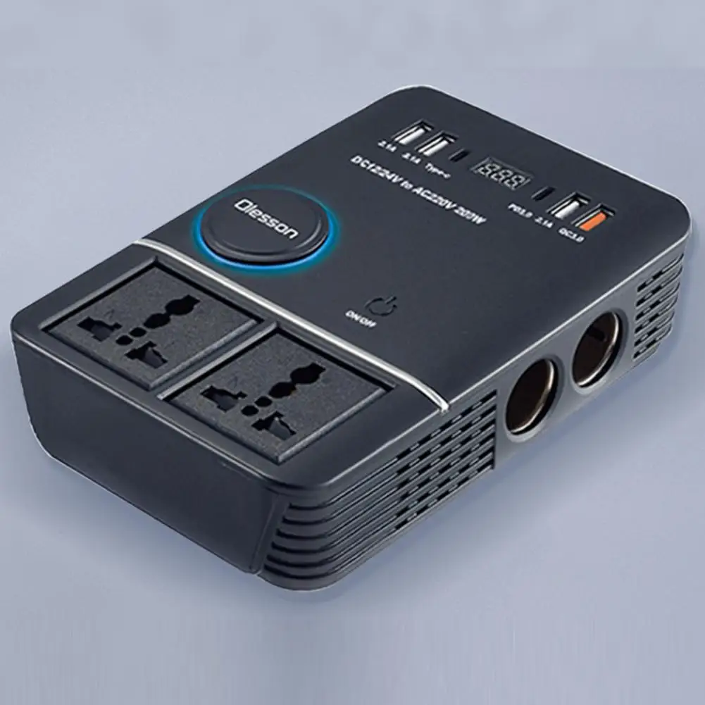 Car Power Inverter 12V 24V to 220V,200W Pure Sine Wave Converter,2 AC Socket 4 - £53.63 GBP