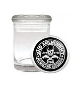 2ND AMENDMENT D6 ODORLESS AIR TIGHT GLASS JAR CONTAINER GUN RIGHTS ARMS - $270.57 MXN