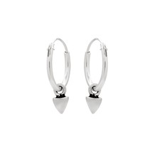 Silver Mini Cone Pendant 925 Silver Hoop Earrings - £11.70 GBP