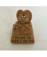 Vintage sillisculpt mouse figurine I&#39;d like to nibble on you Wallace Ber... - $19.75