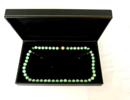 Apple Green Jadeite Jade Necklace With  14K Golden Ball Clasp,18 Inches ... - £506.86 GBP