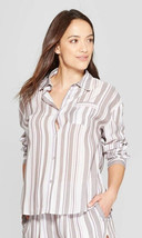 Women&#39;s Striped Simply Cool Long Sleeve Button-Up Shirt - Stars Above Gray XXL - £12.01 GBP