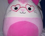 Squishmallows Chambless the Pink Opossum wearing heart glasses 16&quot;H NWT - £37.68 GBP