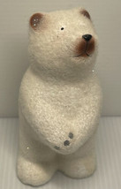 Vintage furry Porcelain sparkly polar bear 5 inches tall Ganz - £9.39 GBP