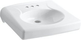 Kohler K-1997-4N-0 Brenham Wall-Mount Bathroom Sink With 4&quot; Centerset,, White - £286.72 GBP