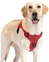Dog Harness, No Pull Adjustable Reflective Dog Vest Harness,  Soft  (Red,Size:L) - £16.74 GBP