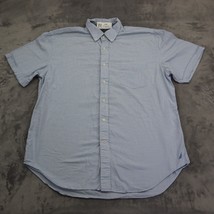 Nautica Shirt Mens XL Blue Short Sleeve Collared Button Down Cotton Pocket - £20.23 GBP