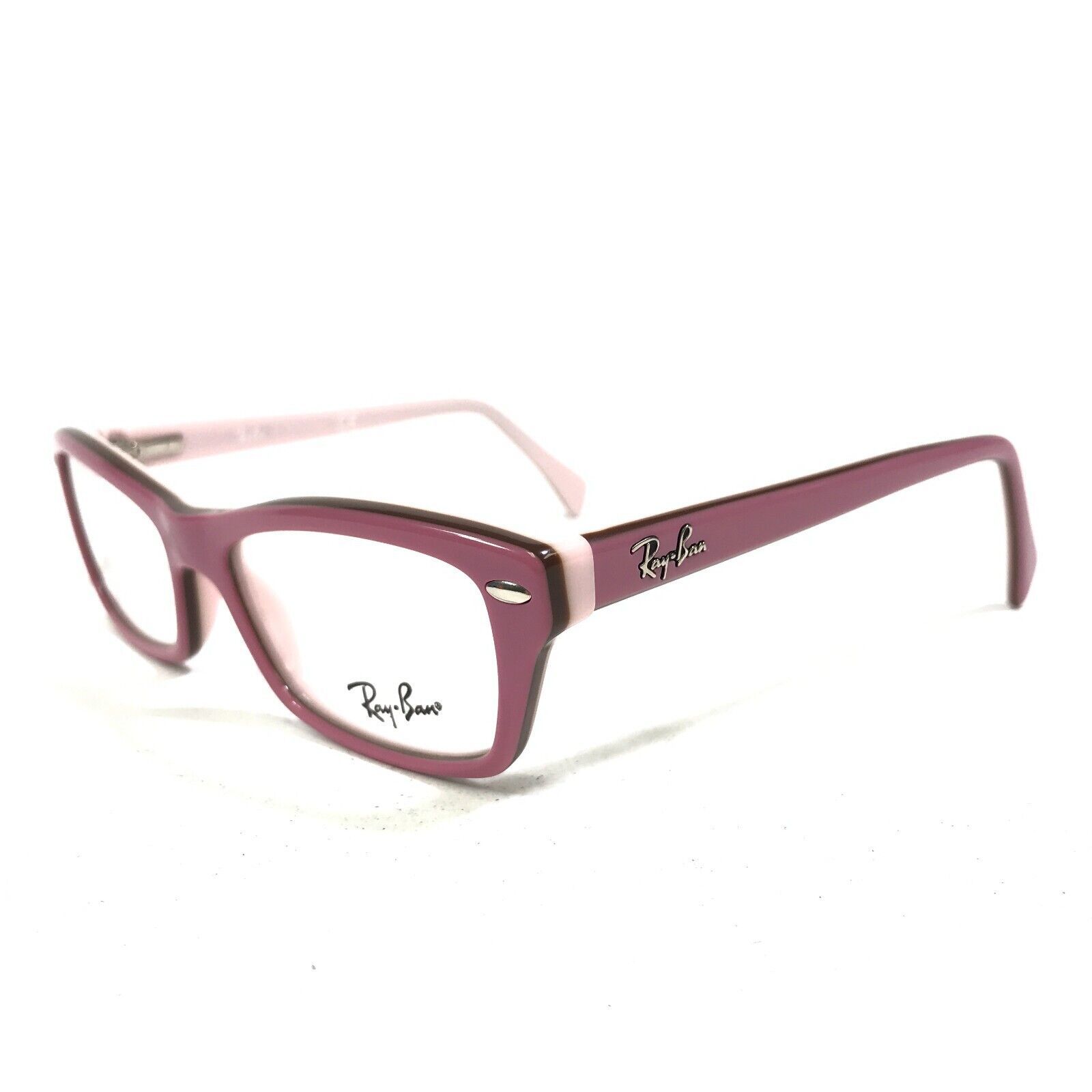 Ray-Ban Kids' Eyeglasses RB 1532 3590 Pink retail on Brown Rectangular Frame 45[]15 125