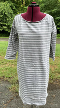 Gap Maternity Sz L Gray And White Striped Dress - £7.95 GBP