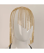 Tassel Rhinestone Cap Headpiece Flapper Crystal Head Chain Jewelry - £18.49 GBP