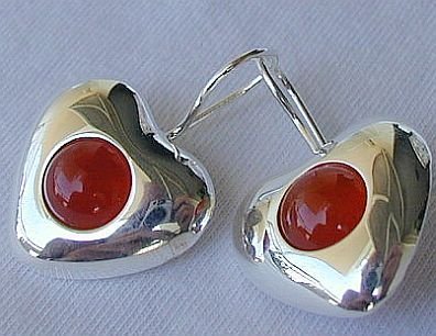 Reddish hearts earrings