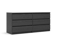 Double Dresser 6 Drawer Chest Of Drawers Storage Organizer Furniture Bedroom  - £270.98 GBP