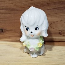 VTG NAPCO Napcoware Bone China Porcelain White Puppy Poodle 2&quot; Figurine Taiwan - £10.19 GBP