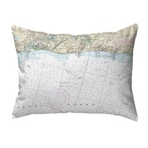 Betsy Drake Harwich Port, MA Nautical Map Noncorded Indoor Outdoor Pillow 16x20 - £42.88 GBP