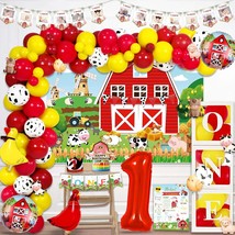 122 Pcs Farm 1St Party Decorations, Barnyard Farm Animal One Birthday Party Deco - £38.08 GBP