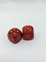 (2) Scarab 16mm W/Pips Scarlet / Gold D6 Dice - £17.40 GBP