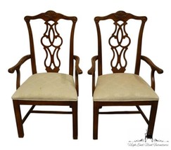 Set Of 2 Stanley Furniture Traditional Chippendale Style Dining Arm Chairs - $436.99