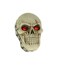 Creepy Human Skull Lidded Trinket Box With Jeweled Red Eyes - £17.50 GBP