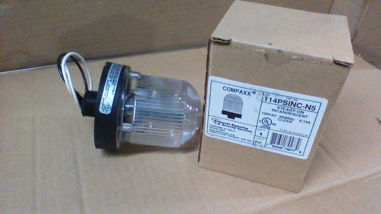 Primary image for (NEW) EDWARDS BEACON LITE 114PSINC-N5 STEADY-ON INCANDESCENT / CLEAR / 120VAC 