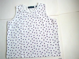 Karen Scott Cotton Blend Sleeveless Purple Polka Dot/White Top Size XL - $7.25