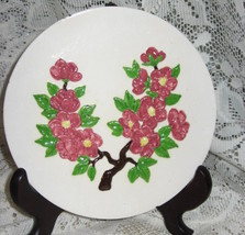 VTG Mallory Ceramic Studio - Embossed Flowers Display Plate - $6.81 CAD