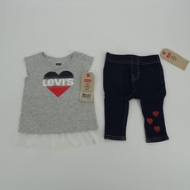 Levi&#39;s Baby Girls 2 Piece Outfit Set 6 Months NWT $40 - $17.82