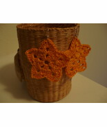 Pink color crocheted star earrings - $5.00