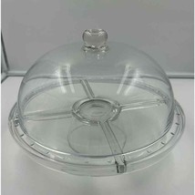 Vintage Pedestal Glass Cake Stand with Dome Holds 12&quot; Cake - £52.57 GBP