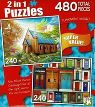Serenity Church II/Colorful Doors - Total 480 Jigsaw Puzzles - £10.05 GBP