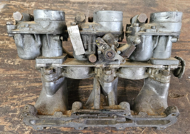 Saab 96 Manifold Triple Solex Carburetor 2 Stroke 3 Cylinder Motor Carb - $363.37