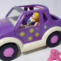 VTG Origin Products Polly Pocket Doll, Seal, Purple Flowers Jeep Beach Car 2001 - £10.35 GBP