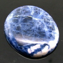 32.6Ct Naturel Image Sodalite Ovale Cabochon Pierre Précieuse - £17.85 GBP