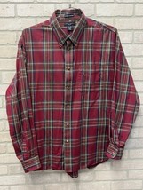 Ivy Crew Classics Men Button Up Shirt Sz 2XL Red Tartan Plaid wrinkle re... - $16.82