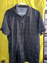 Van Heusen Flex Polo Shirt Mens XL Gray Short Sleeve Casual Cotton Blend - $14.96