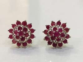 natural ruby stud in 925 sterling silver - £99.36 GBP
