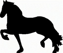 Friesian Horse Trotting Equine Decal Black Silhouette Profile Sticker on... - $94.05 MXN