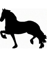 Friesian Horse Trotting Equine Decal Black Silhouette Profile Sticker on... - $5.00