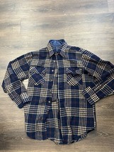 Vintage JC Penney Shirt Mens Brown Plaid Flannel Flap Pockets Outdoor Gr... - £13.11 GBP