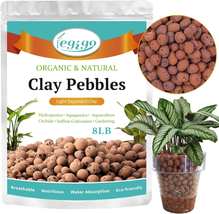 Organic Expanded Clay Pebbles 8 LBS, 4Mm-16Mm Lightweight Clay Leca Ball... - £27.40 GBP